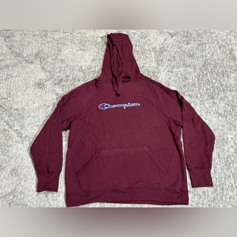 Champion Purple Logo Hoodie Pullover Sweatshirt Ladies Size‎ 2XL